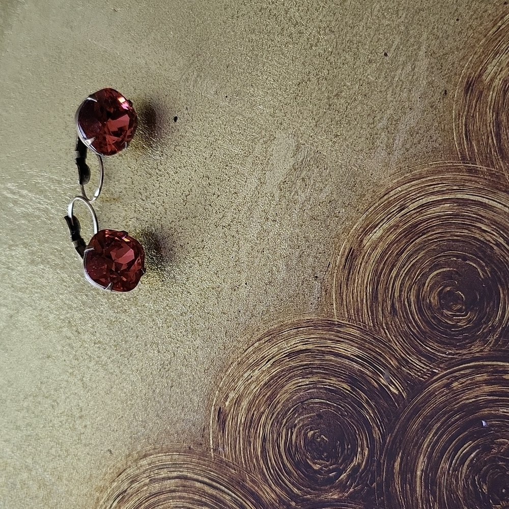 Liz Palacios earrings, coral colored stone